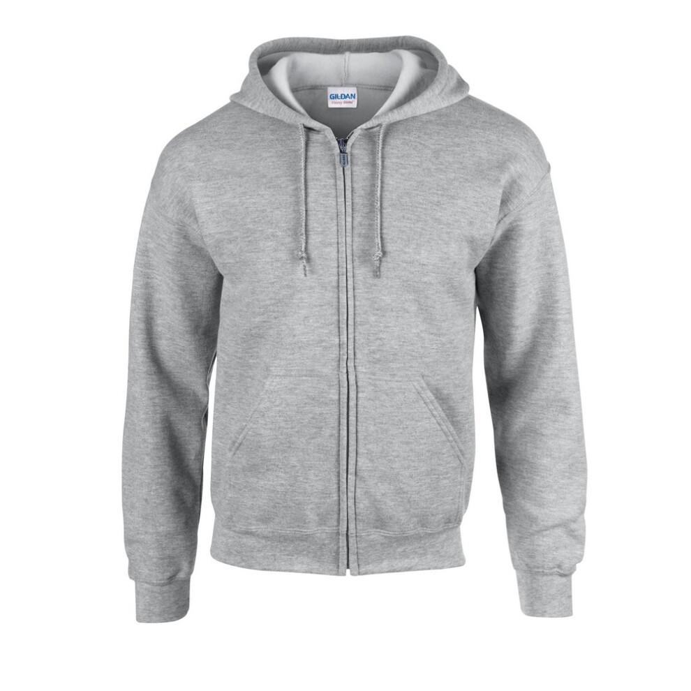 Gildan (L, Sports Grey) Mens Heavy Blend Full Zip Hoodie