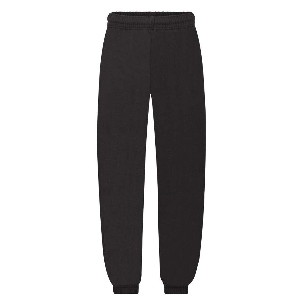 Fruit Of The Loom (7-8 Years, Black) Childrens/Kids Elasticated Hem Jogging Bottoms