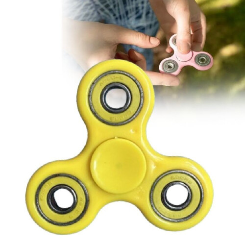 (Red)Fidget Spinner Toys Plastic Alloy Material Solid Color Rotate Decompression 1