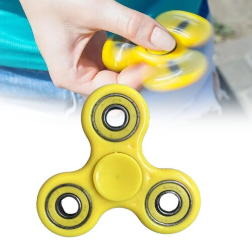 (Red)Fidget Spinner Toys Plastic Alloy Material Solid Color Rotate Decompression 2