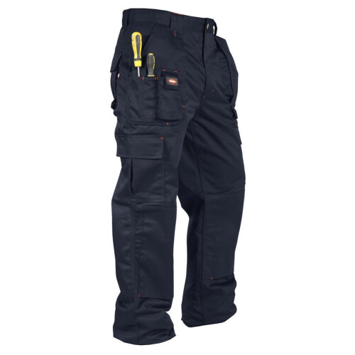 Lee Cooper (30L, Navy Blue) Lee Cooper Mens Multi Pocket Work Trousers