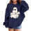 Girls' long sleeve hooded sweatshirt thick graphic pullover 2