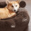 Round plush dog bed winter warm washable for small medium 4