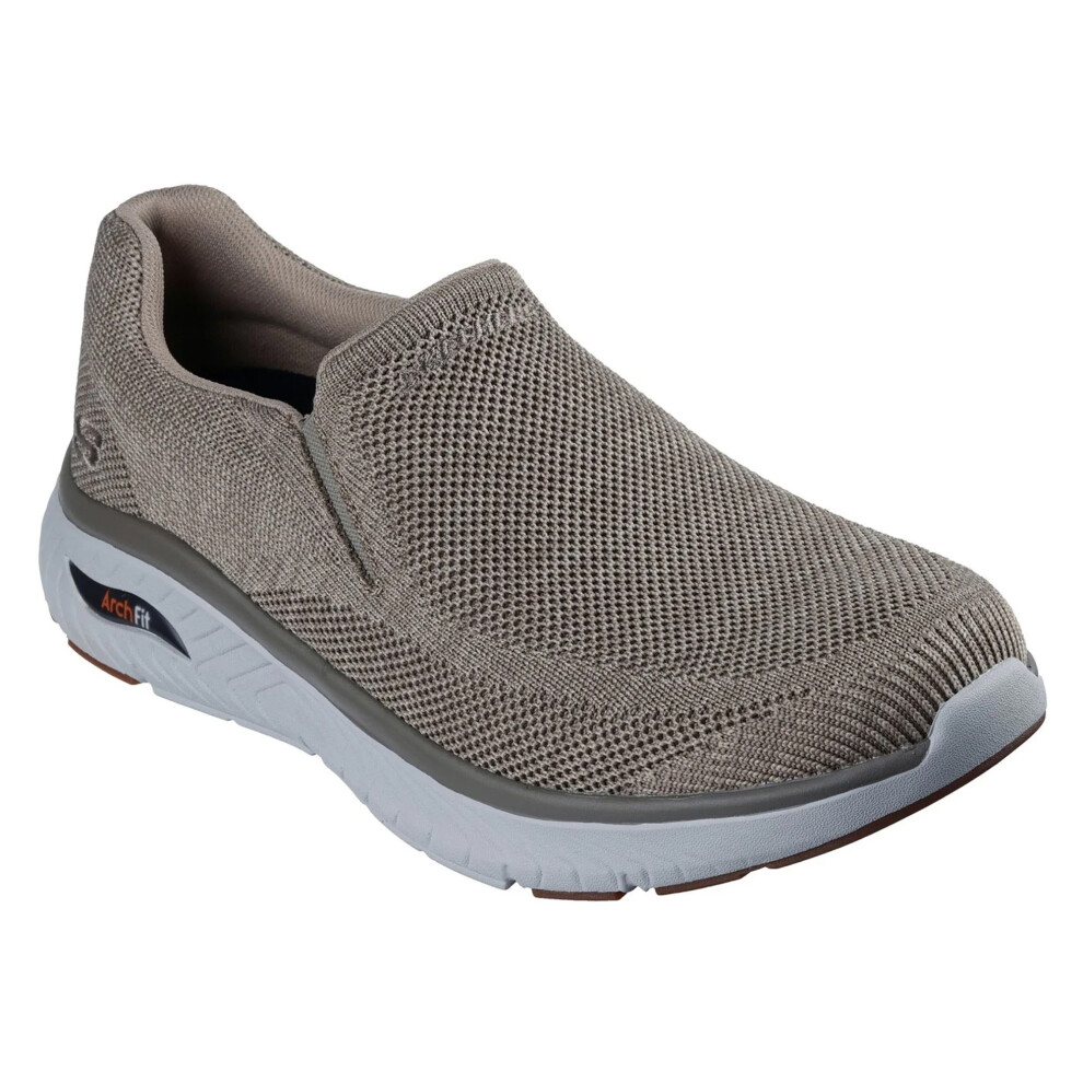 Skechers (8 Uk, Taupe) Mens Arch Fit Crosser Locke Trainers