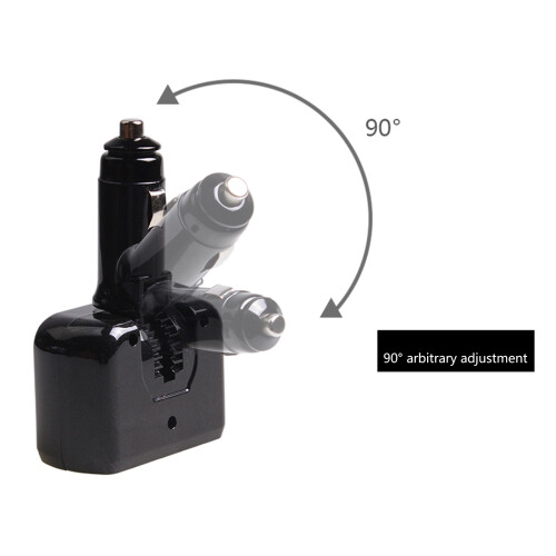 Double chargeur de voiture à Angle réglable, séparateur de prise 2