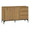 Buffets - HELLOSHOP26 - Sideboard 120 x 40 x 76,5 cm - 2 Türen 3 Schubladen - Dunkel Eiche Effekt - Push-to-Open 1