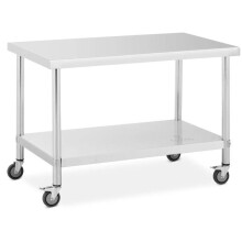 Table de travail en inox premium 70 x 120 cm 158 kg acier inoxydable argenté
