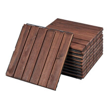 Set di 10 lastre da giardino in legno di acacia 6 listelli 0,9 m² marrone 03_0010552
