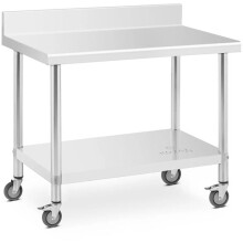 Table de travail en inox premium 60 x 100 cm 155 kg dosseret acier inoxydable