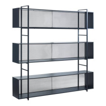 Etagères - HELLOSHOP26 - Randaberg - 180 x 180 x 33 cm - Noir - Structure métal