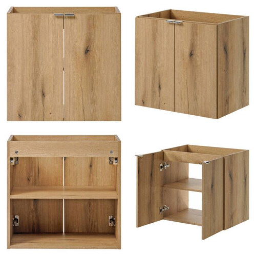 Badezimmermöbelset mit Stauraum und Spiegel in Eichenoptik 03_0009425