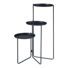 Support de plantes - HELLOSHOP26 - 3 niveaux - métal - noir - 70 x 48 x 25 cm