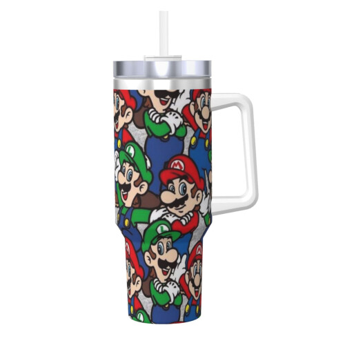 Ποτήρι Mario από ανοξείδωτο ατσάλι 40oz με λαβή και καλαμάκι