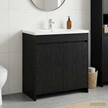 vidaXL Badunterschrank Schwarze Eiche 78,5 x 37,5 x 81 cm