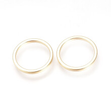 Brass linking rings nickel-free 18K gold-plated golden