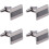 Black Rectangle Cufflinks Carbon Fiber Rhodium Plated Brass 1