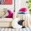 Fuchsia Moon Pillow Velvet Half-Moon Decorative Cushion 4