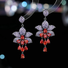 S925 Silver French-style Water Drop Zircon Earrings