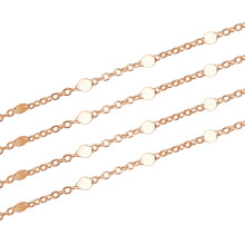 Brass link chain 18K gold plated 1m 1.5x1x0.3mm