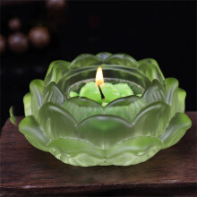 Winysin7Colors Kristallglas Lotusblumen-Teelichthalter Buddhistischer Kerzenständer