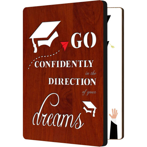 MDF Graduation Greeting Card Set with Hollow Pattern 2 pcs