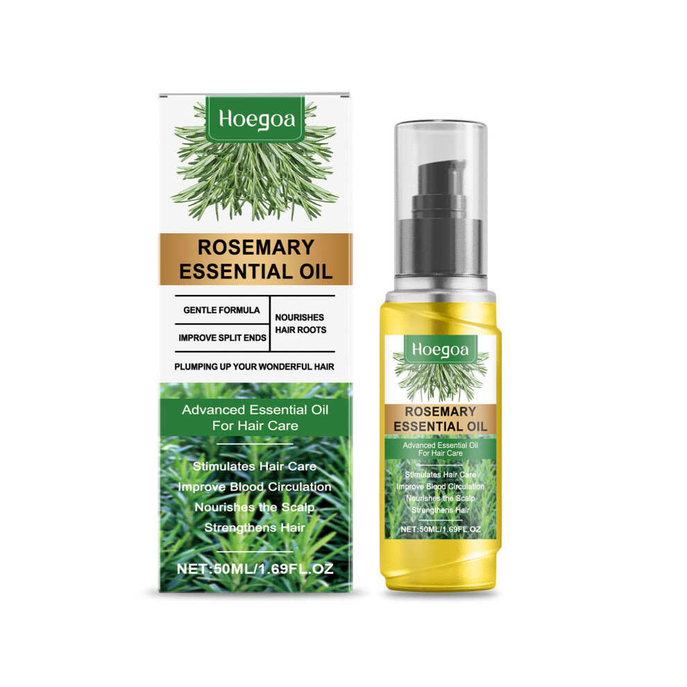 HOEGOA Rosemary Light Hair Care Oil gently nourishes the scalp and smoothes hair.