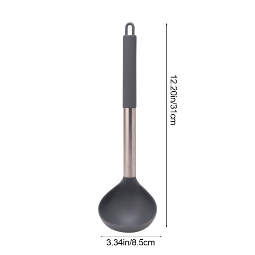 Polonic din plastic cu mâner din oțel inoxidabil 30,5 cm 2
