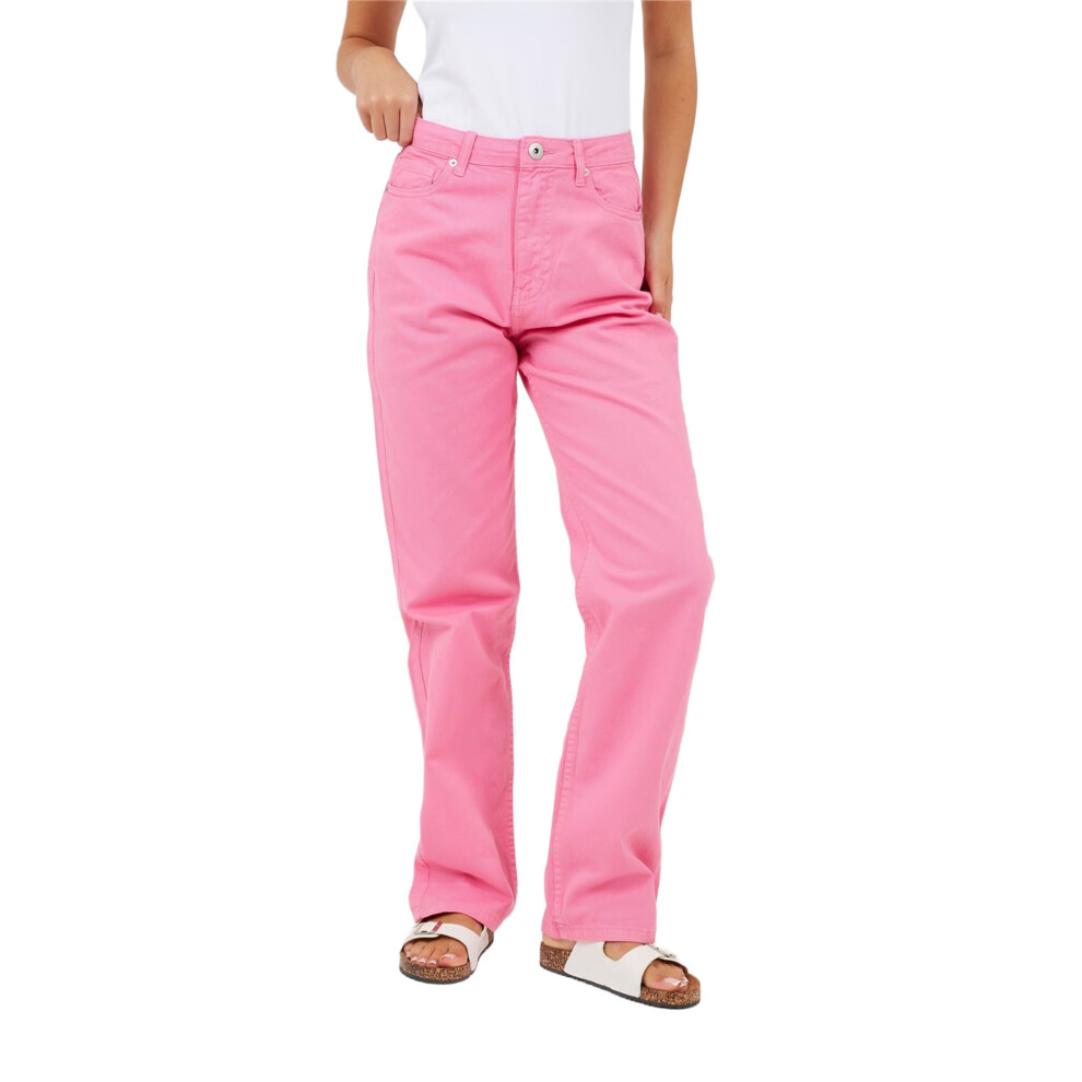 Brave Soul (10 Uk, Fuchsia) Womens/Ladies Para Mid Rise Straight Leg Jeans