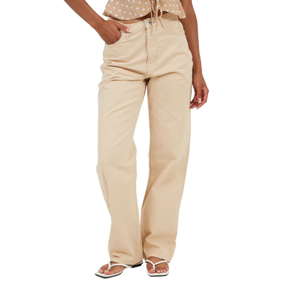 Brave Soul (8 Uk, Sand) Womens/Ladies Para Mid Rise Straight Leg Jeans