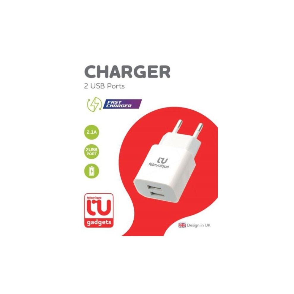 Teleunique Gadgets Dual Usb Fast Wall Charger (Europlug) 658848773718