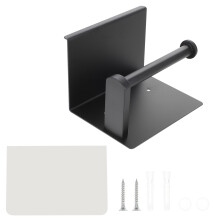 Stainless Steel Toilet Paper Holder with Storage Black Wall