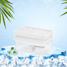 SLMOTUAE Ice Tray with Cover 2-in-1 Shaped and Round Ice