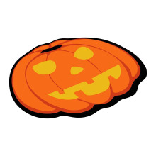Halloweenska podlahová rohožka s potlačou lebky a krvi, 1 kus