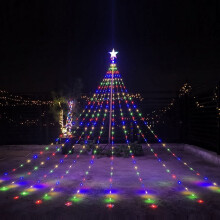 Cordão de luzes natalinas para decoração externa, 2,8 m, 9270 luzes, 4 unidades
