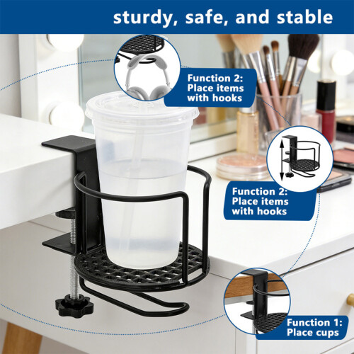 Anti Spill Boat RVs Desk Cup Holder With Adjustable Grip For 1