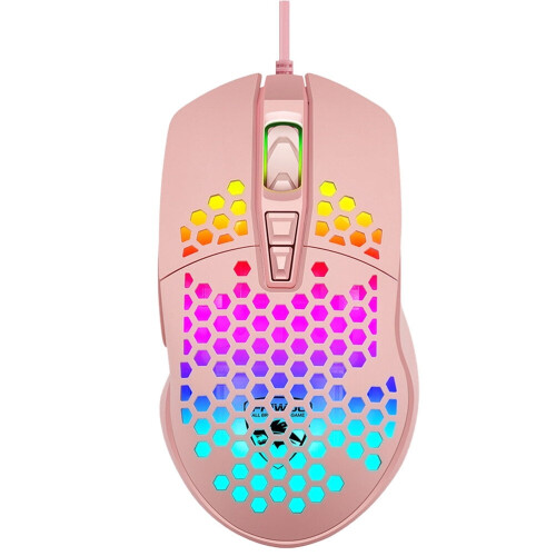 Wired Gaming Mouse with Glow and Hollow Design