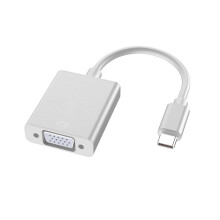 Cábla oiriúntóra USB-C go VGA airgid