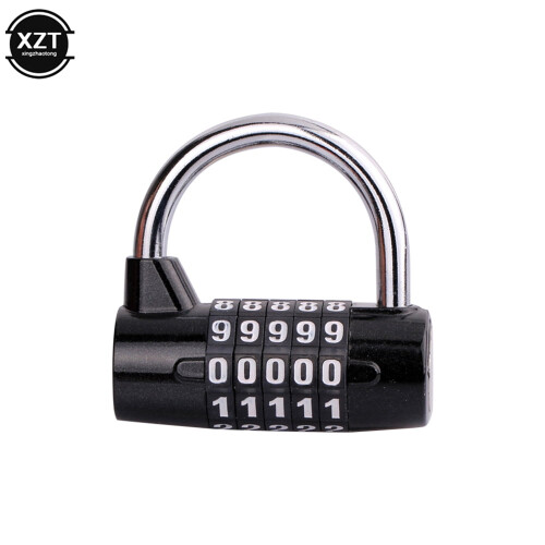 Cadenas à combinaison 4 chiffres robuste, résistant aux intempéries, noir