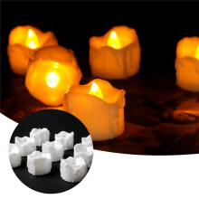 LED-es teamécsesek, lángmentes, elemes, 12 darabos kiszerelésben