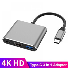 USB-C-zu-HDMI- + USB-3.0-Konverter für Handy und Laptop