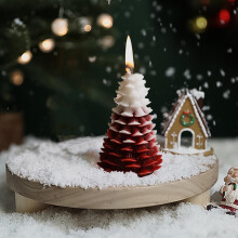 Juego de 3 velas aromáticas navideñas con diseño de árbol aromático