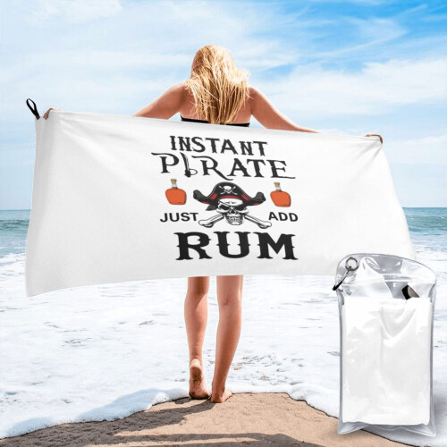 Toalha de Praia Pirate Rum em Microfibra 30x60 polegadas