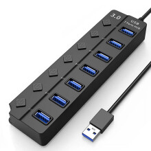 Penkiiy USB3.0Hub de 7 puertos con interruptores LED individuales