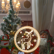 Guirlande lumineuse LED de Noël blanc chaud flocon de neige bonhomme de neige