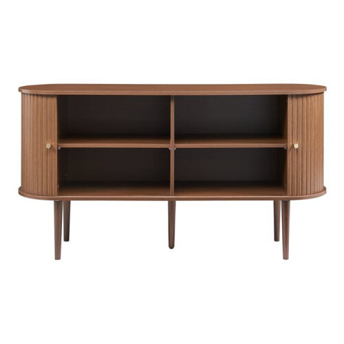 Buffet bas - HELLOSHOP26 - Buffetkommode - 140 x 40 x 75 cm - 2 Schiebetüren - Nussbaum-Effekt 2