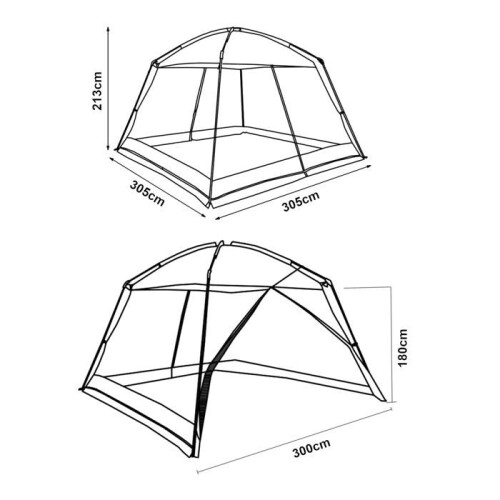 Gartenpavillon 305 x 305 x 213 cm grau / hellgrün 03_0011128 1
