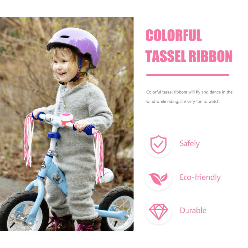 Accessoire de guidon de vélo à pompons pour enfants (4 pièces) 2