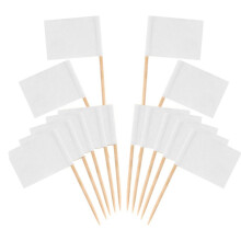 100 Stuks Blanco Tandenstoker Vlaggen Mini Voedsel Etiketten-Wit