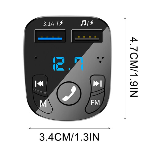 Donemore Car USB Transmitter with Bluetooth and QC3.1 2