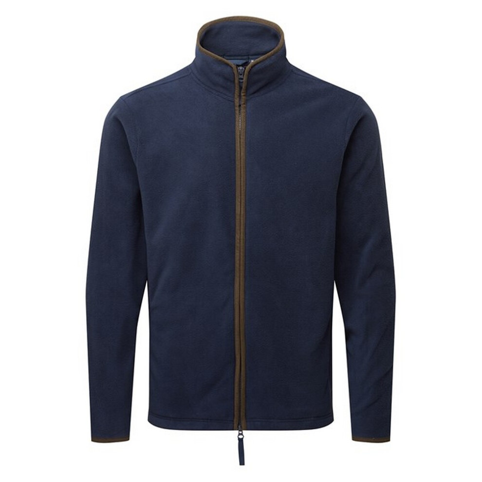 Premier (3Xl, Navy/Brown) Mens Artisan Fleece Jacket